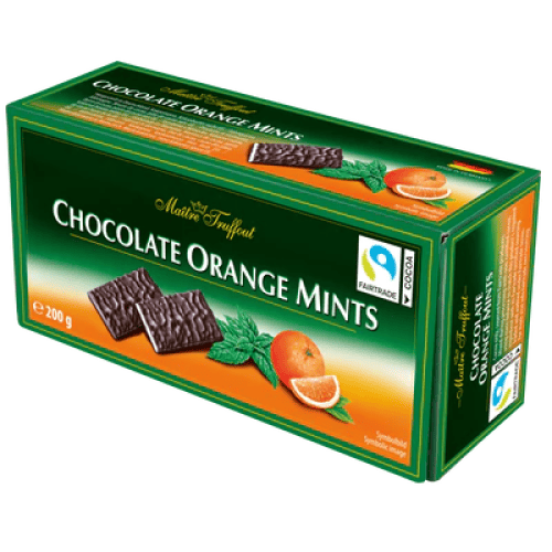 Maitre Troffout Шоколад чорний Orange & Mints (Апельсин та Мʼята) 200g