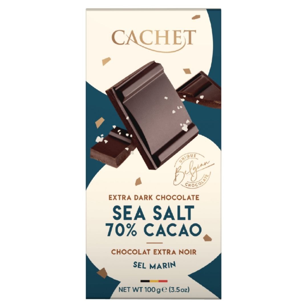 Cachet Шоколад чорний Extra Dark Sea Salt (70% cacao) 100g