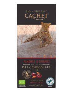 Cachet Bio Organic Шоколад чорний Almonds & Cherries (57% cacao) 90g