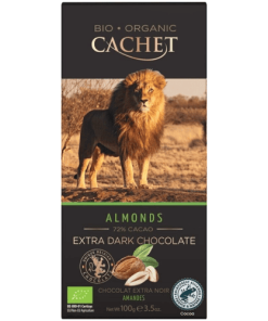 Cachet Bio Organic Шоколад екстра чорний Almonds (72% cacao) 90g
