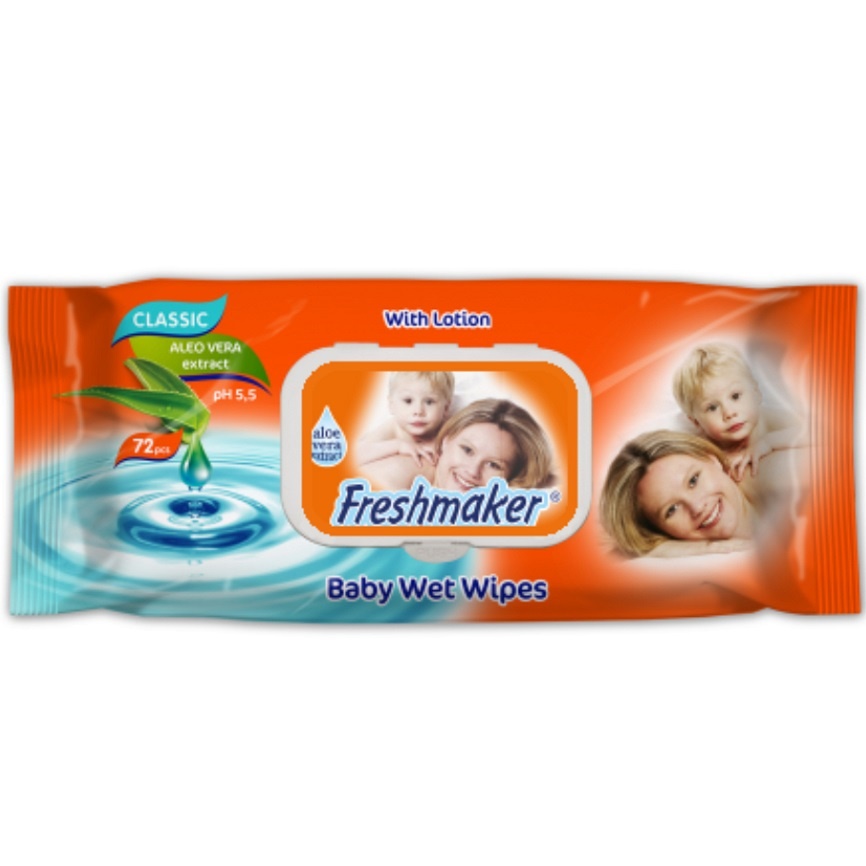 Freshmaker Серветки дитячі вологі Baby Classic 72шт.
