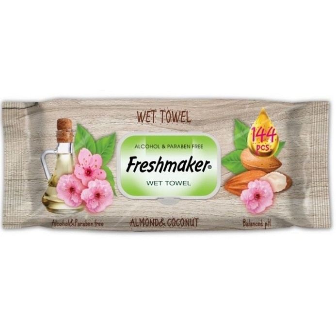 Freshmaker Серветки вологі Wet Towel (Almonds&Coconut) 144шт.