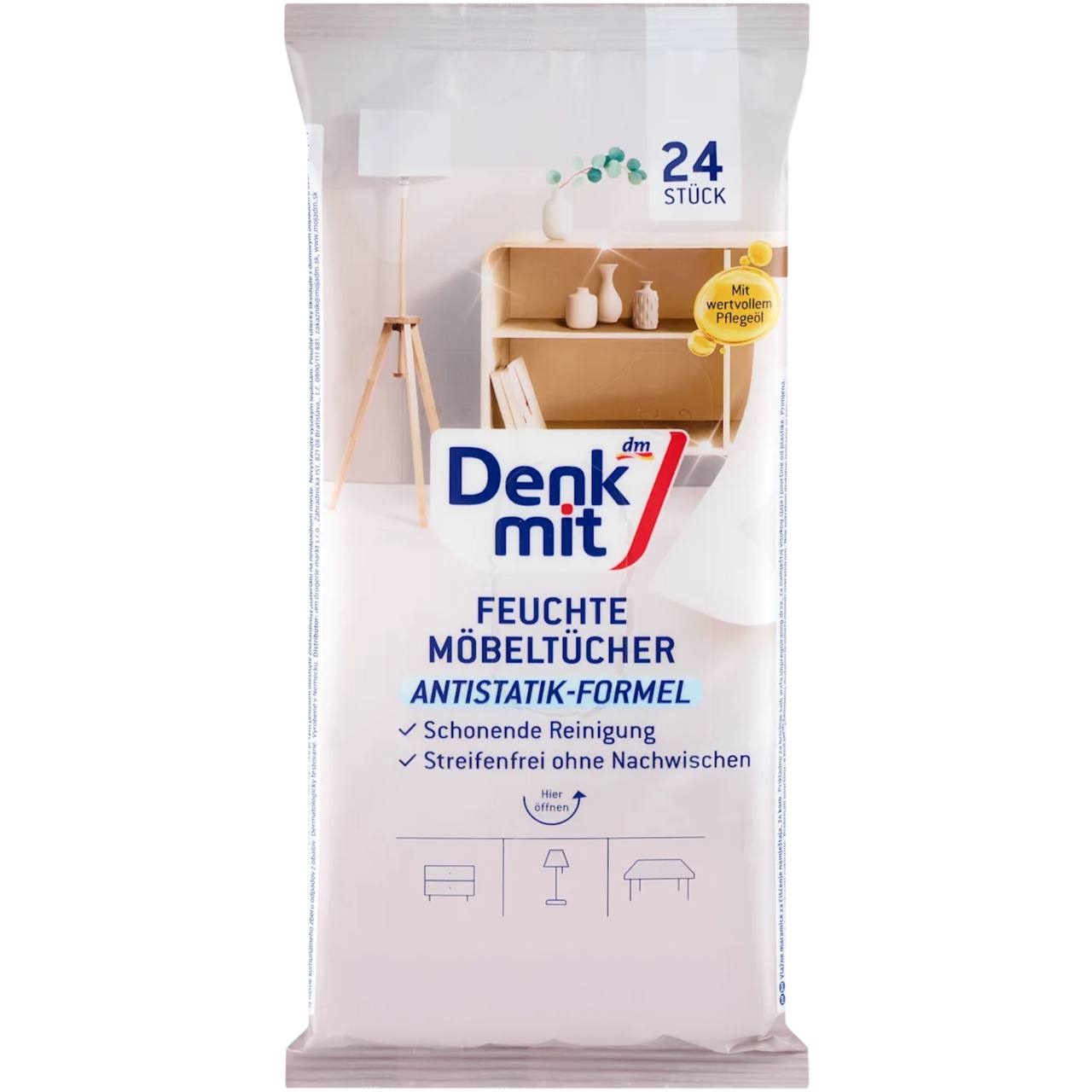 DM Вологі серветки для меблів Feuchte Reinigungstücher für Möbel 24шт.