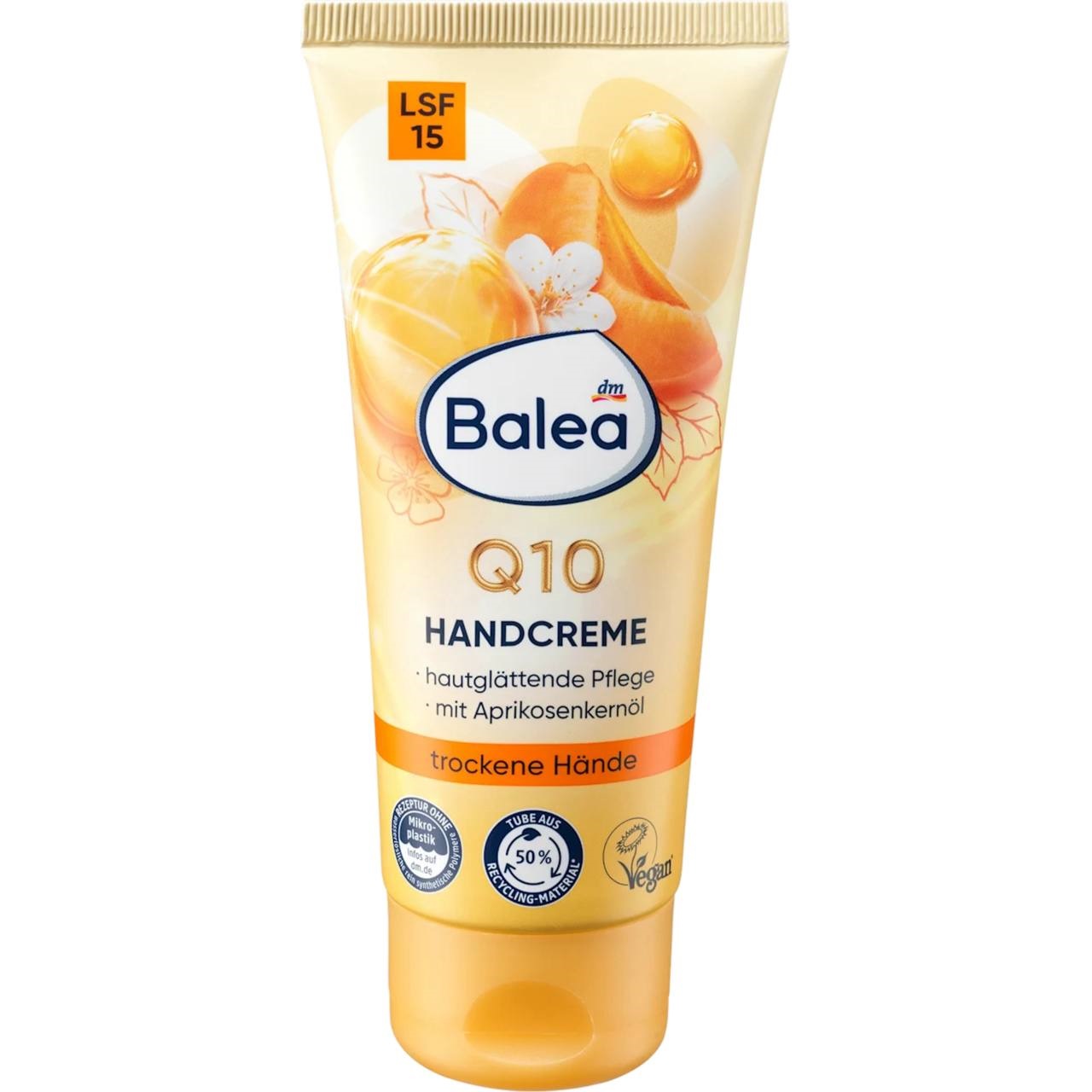 Balea Крем для рук Q10 mit Aprikosenöl und LSF15 100ml