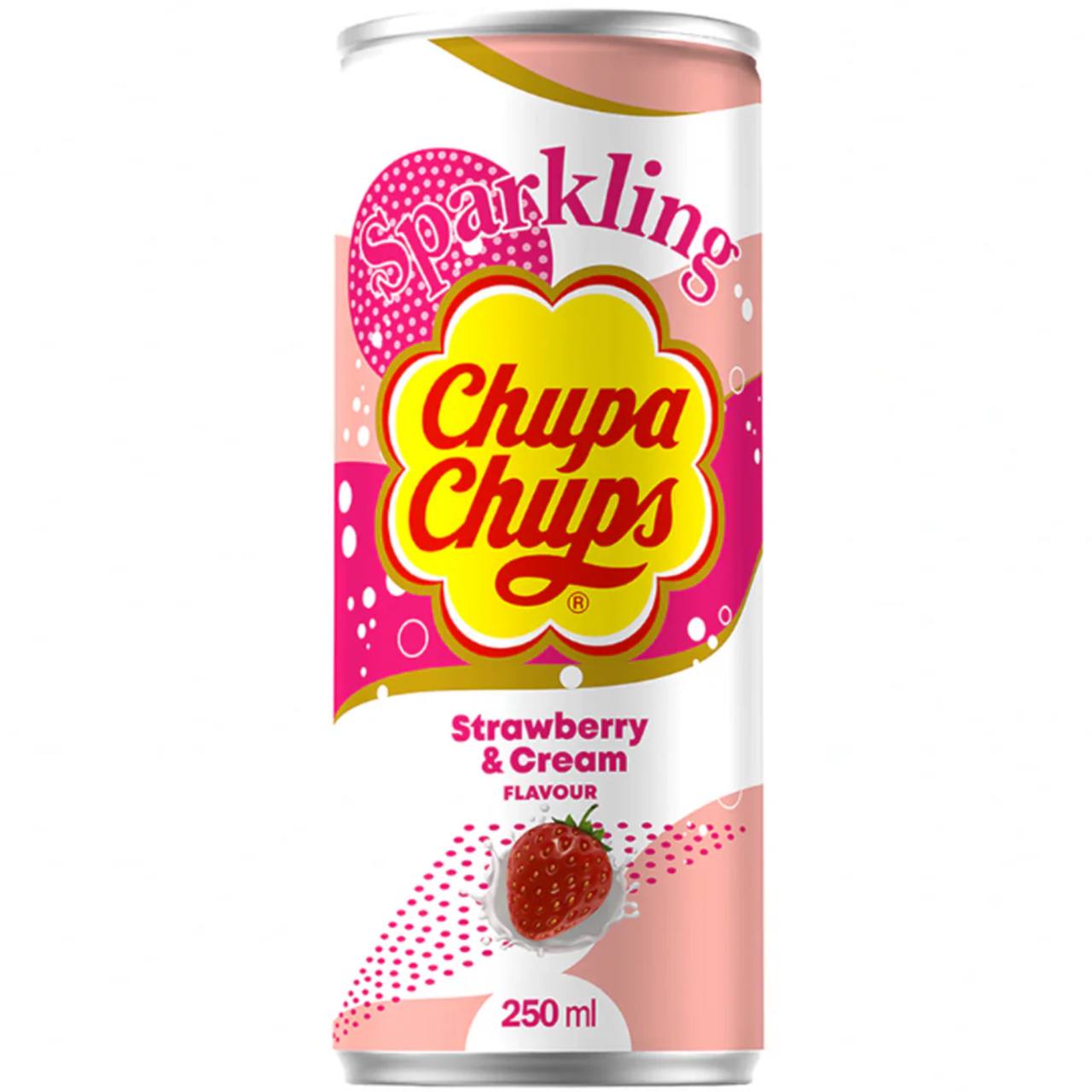 Chupa Chups Напій газований Strawberry & Cream (Полуниця з Вершками) 250ml